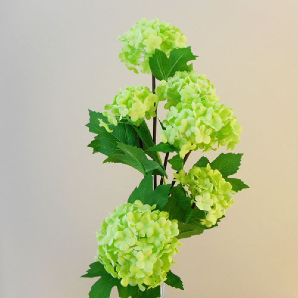 Silk Viburnum Artificial Snowball Flowers Green 64cm Artificial Flowers